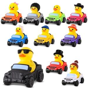 20 Pcs Rubber Ducks for Jeeps, 10 Ducks 2.8 Inch Assortment with 10 Colors Ca